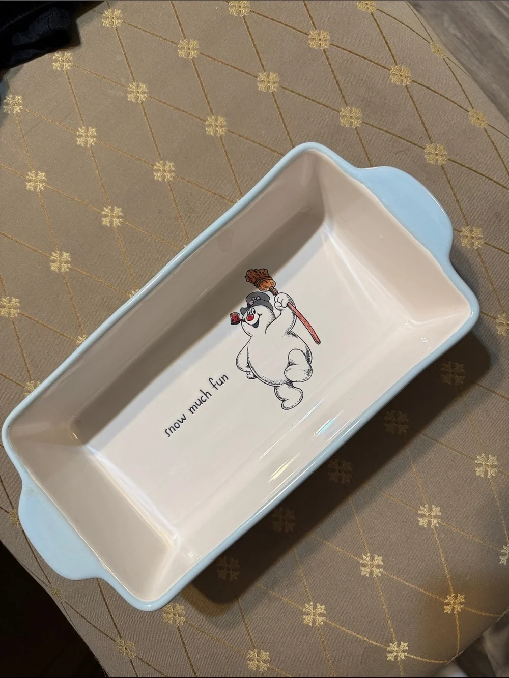 Rae Dunn Artisan Collection Frosty the Snowman Ceramic Baking Dish